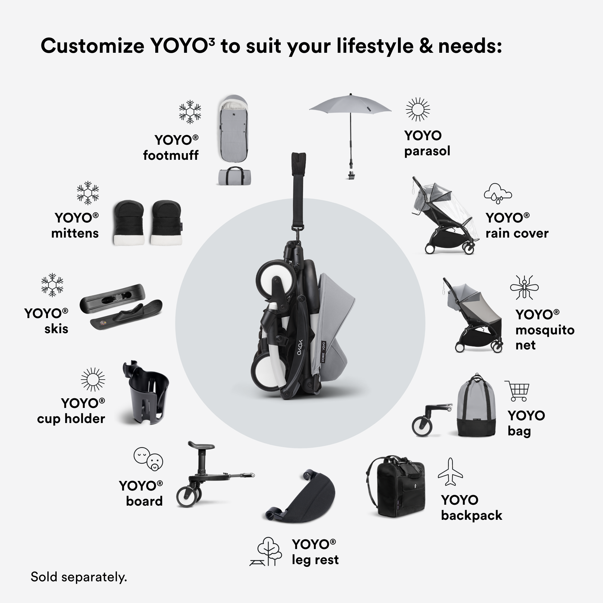 Stokke® YOYO 6+ color pack Stone